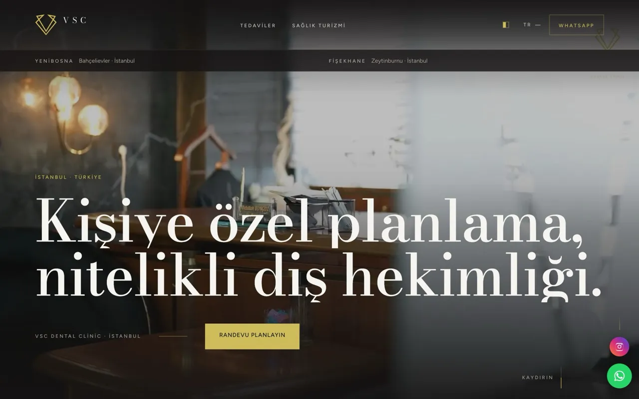 VSC Dental Clinic website homepage
