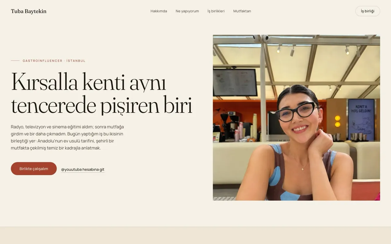 Tuba Baytekin website homepage